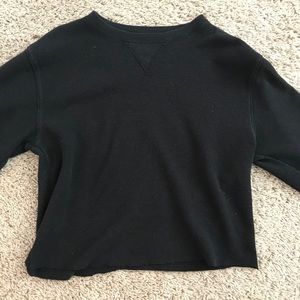 Thrifted Cropped Thermal Long Sleeve Tee